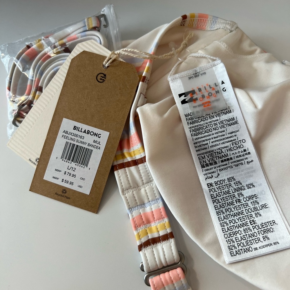 Billabong Feeling Sunny Striped Bandeau Bikini Top - Picture 6 of 6